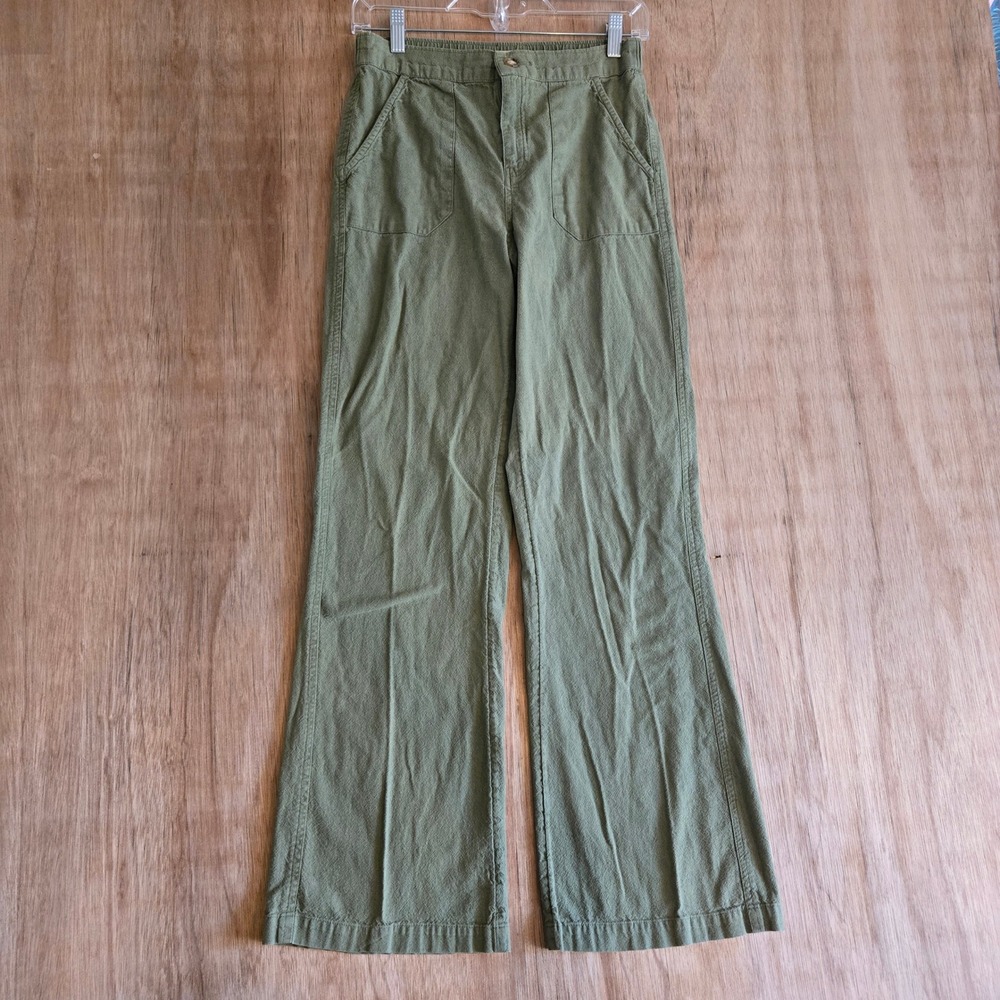 Roxy Oceanside Linen Blend Oceanside Pants Small S/P/CH Elastic Waist Bho Hippie